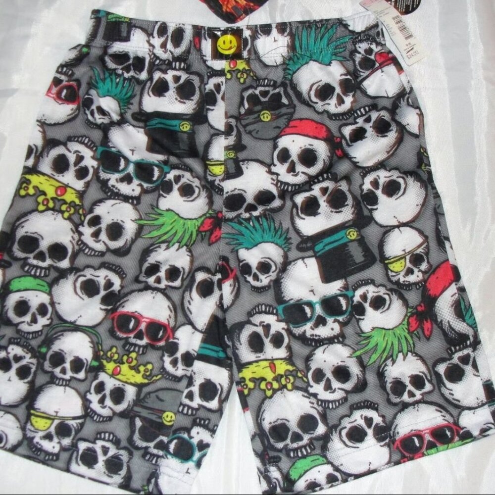Joe Boxer two pair Size 8 set sleepwear pajama shorts skulls meteorite - Picture 4 of 4